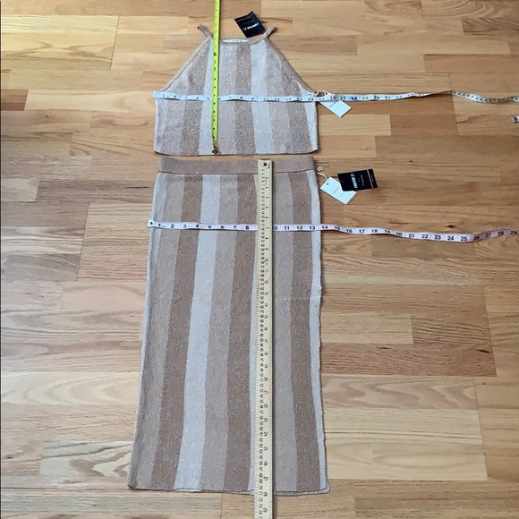 NWT 2PC Knit set Skirt&Top Gold ✨ metallic champagne 🌟 - Picture 16 of 16